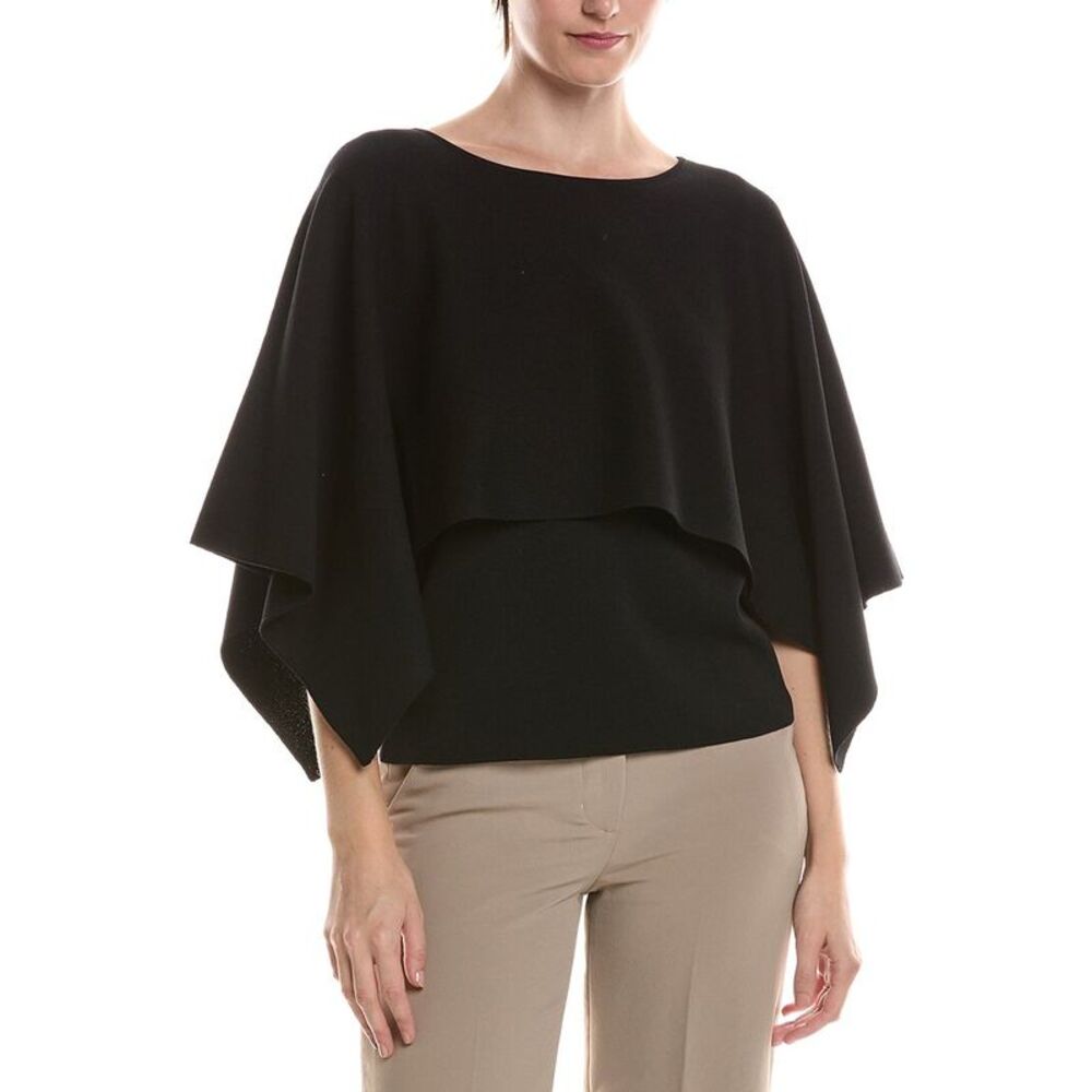 Anne Klein Womens Sweater Cape Top